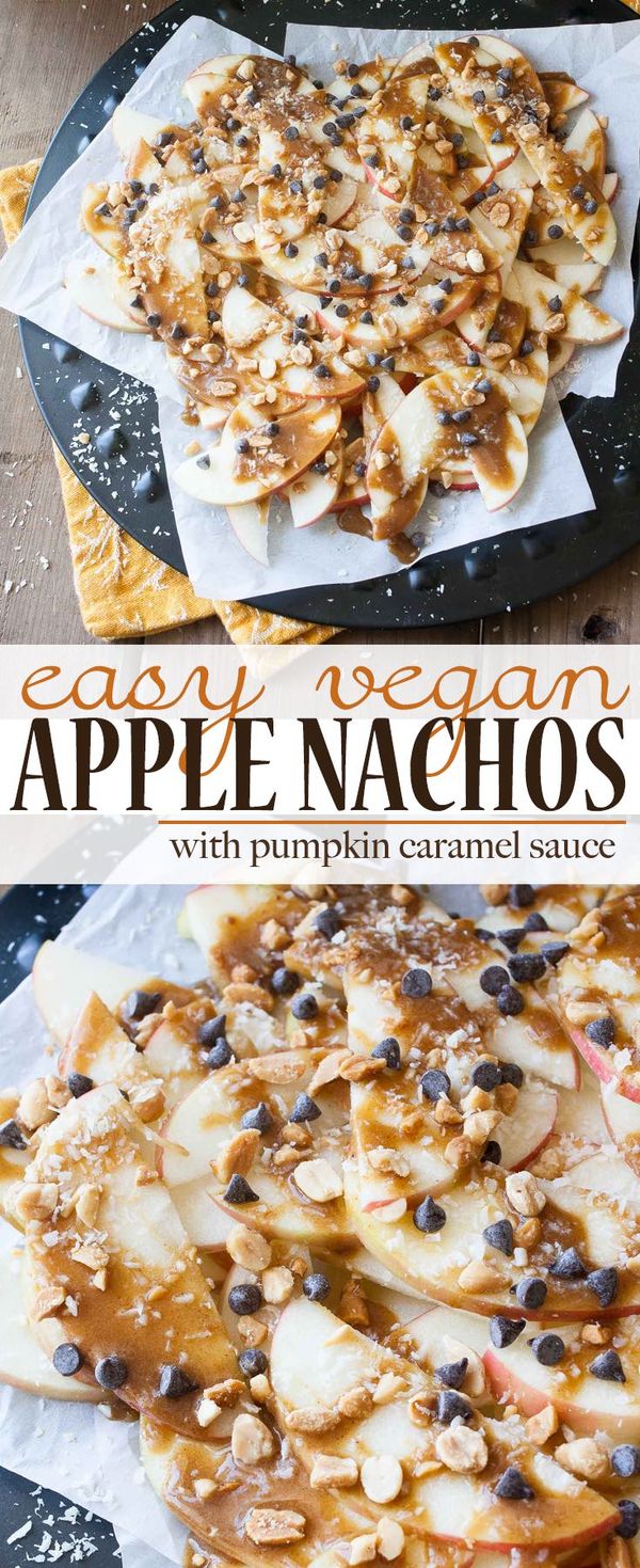 Easy Vegan Apple Nachos with Pumpkin Caramel