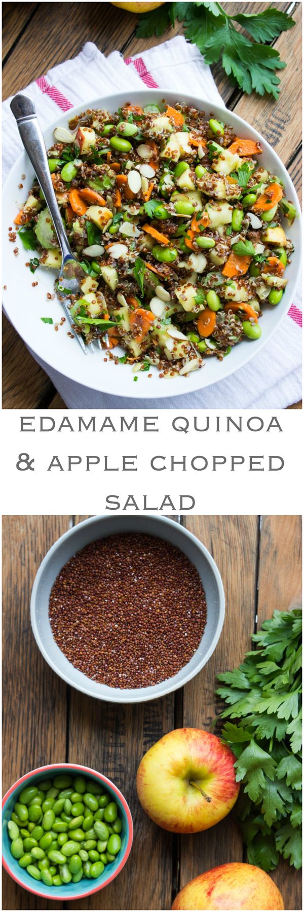 Edamame Quinoa and Apple Chopped Salad