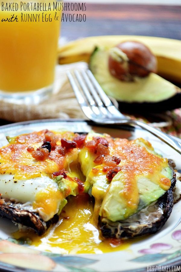 Egg, Cheese, and Avocado Stuffed Portabella Mushrooms