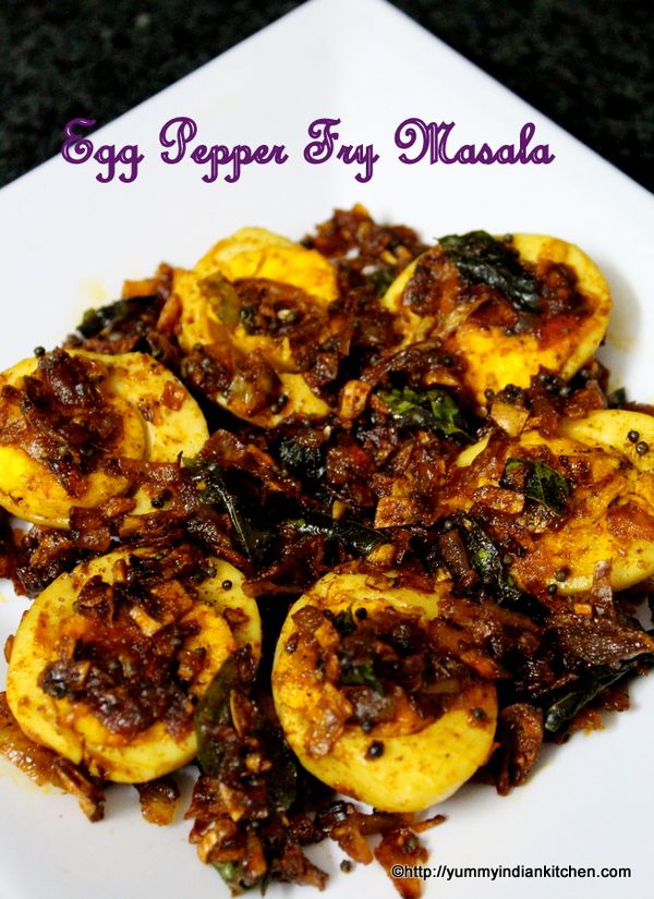 Egg Pepper Fry Recipe or Egg Pepper Masala