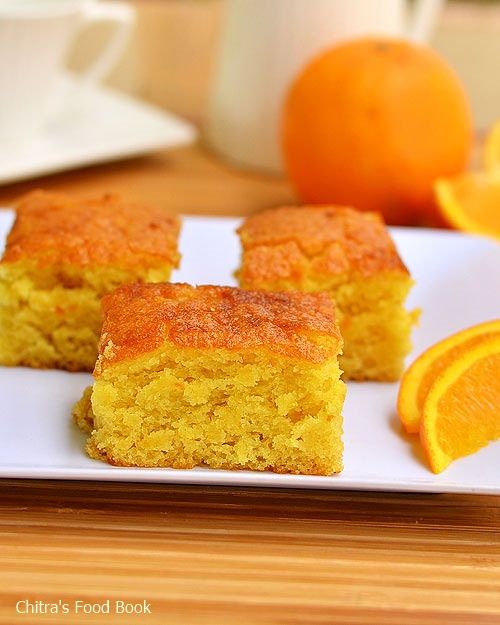 Eggless orange cake