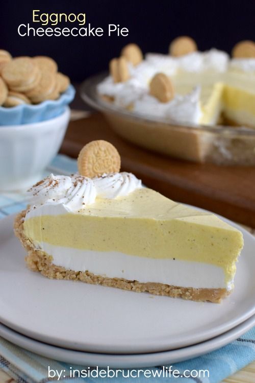 Eggnog Cheesecake Pie