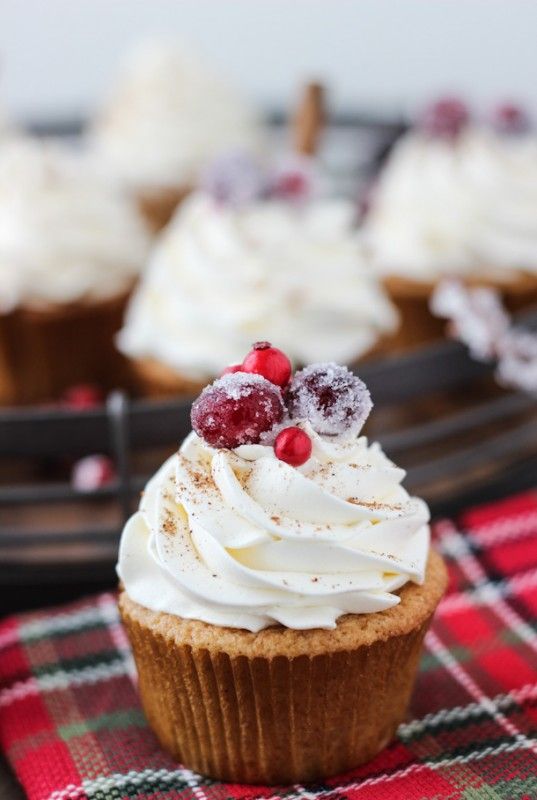 Eggnog Cupcakes with Whipped Bourbon Buttercream