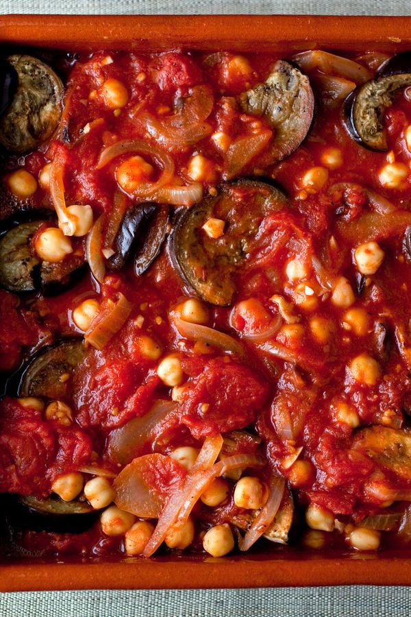 Eggplant, Tomato and Chickpea Casserole