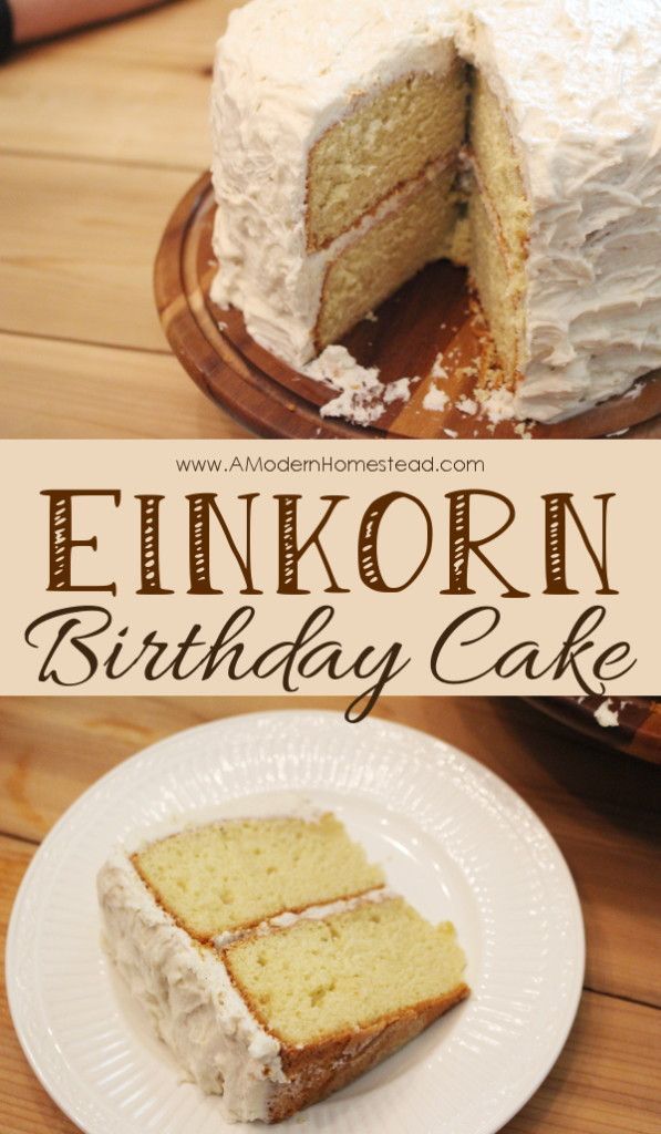 Einkorn Birthday Cake with Buttercream Icing