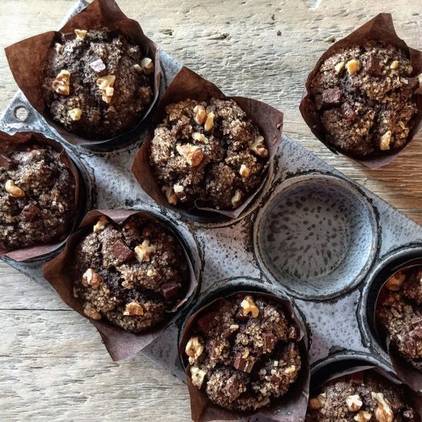 Espresso Chocolate Muffins with Walnuts and Walnut Bitters