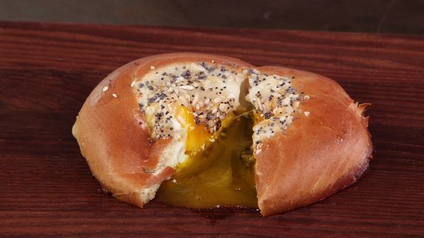 Everything Egg in a Bagel Hole