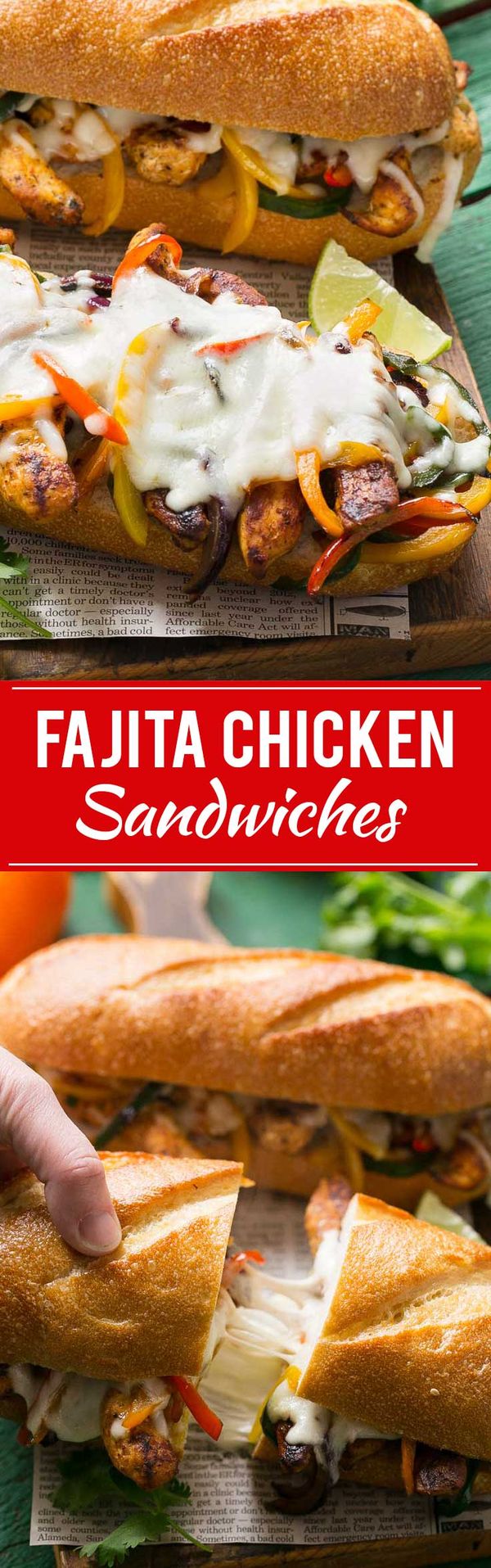 Fajita Chicken Cheesesteak Sandwiches