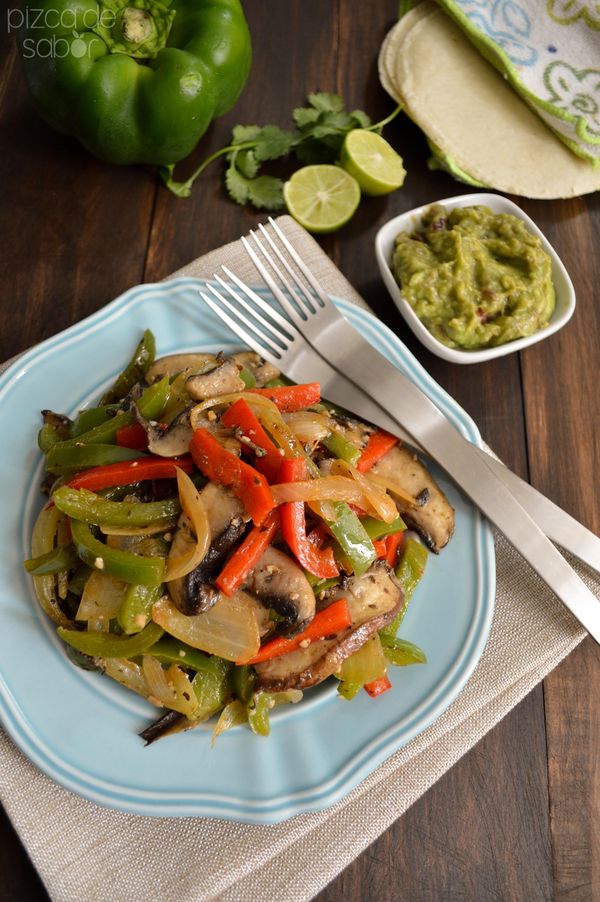 Fajitas vegetarianas de portobello