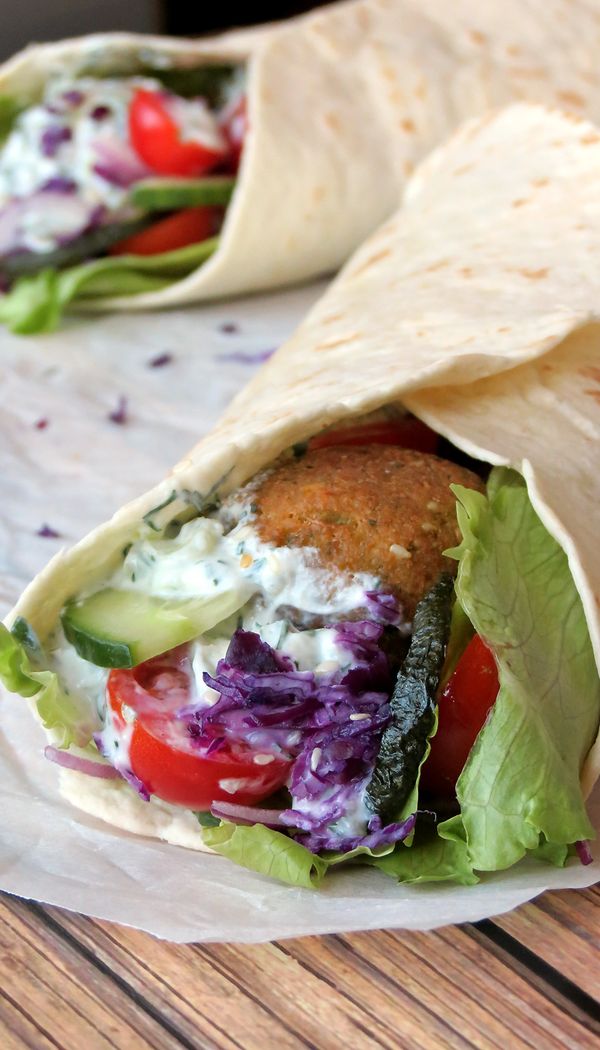 Falafel Wrap with Tzatziki Sauce