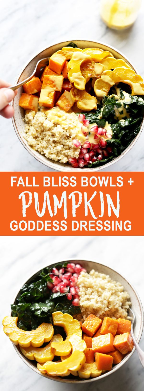 Fall bliss bowls with pumpkin goddess dressing