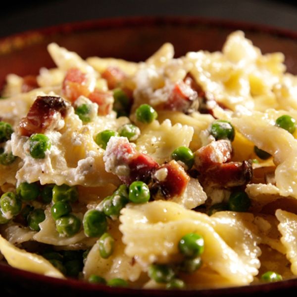 Farfalle with Ricotta, Pancetta and Peas