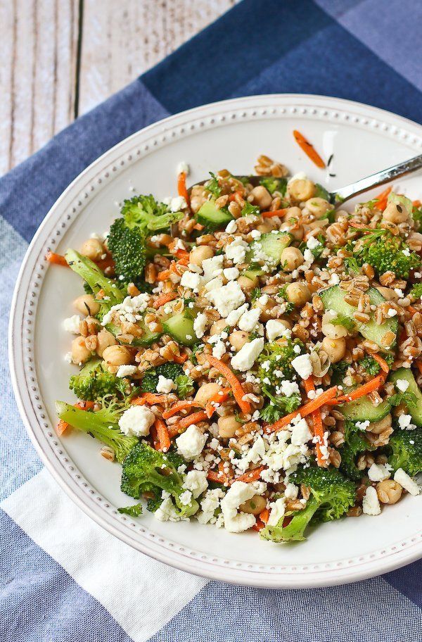 Farro Salad with Za’atar, Broccoli and Feta