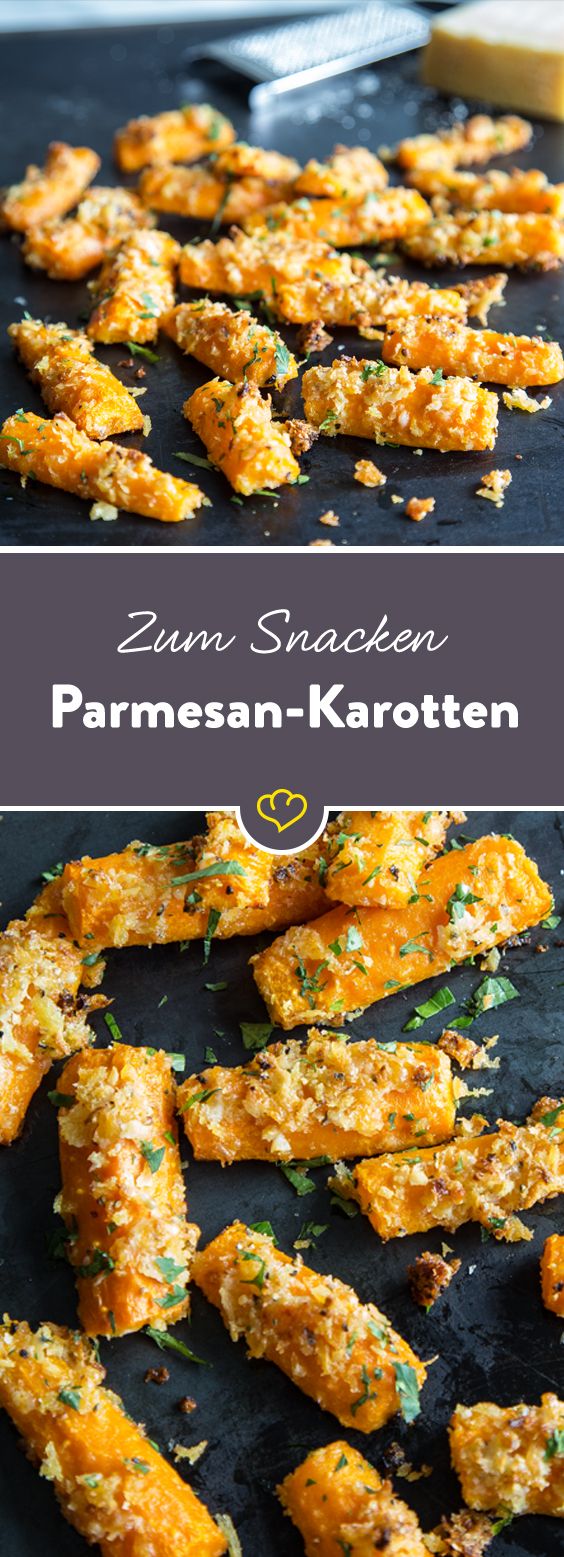 Feierabend, deine Couch und: Geröstete Parmesan-Möhren