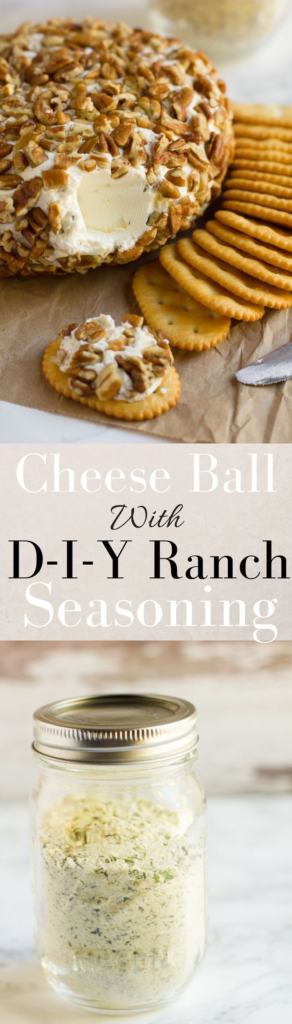 Festive Cheese Ball with DIY Ranch Seasoning