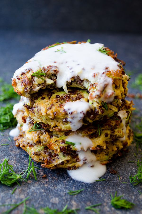 Feta Quinoa Zucchini Fritters