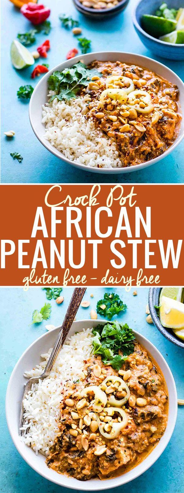 Fiery Crock Pot West African Peanut Stew (Gluten free, Dairy Free