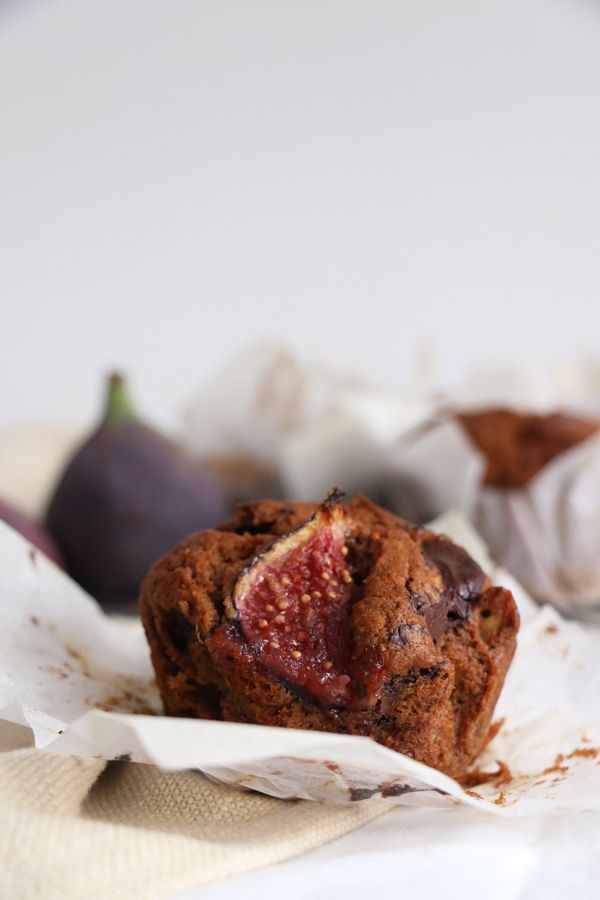 Fig, Walnut and Chocolate Muffins (vegan