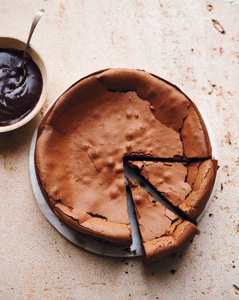 Flourless Chocolate-Date Cake with Salted-Caramel Sauce