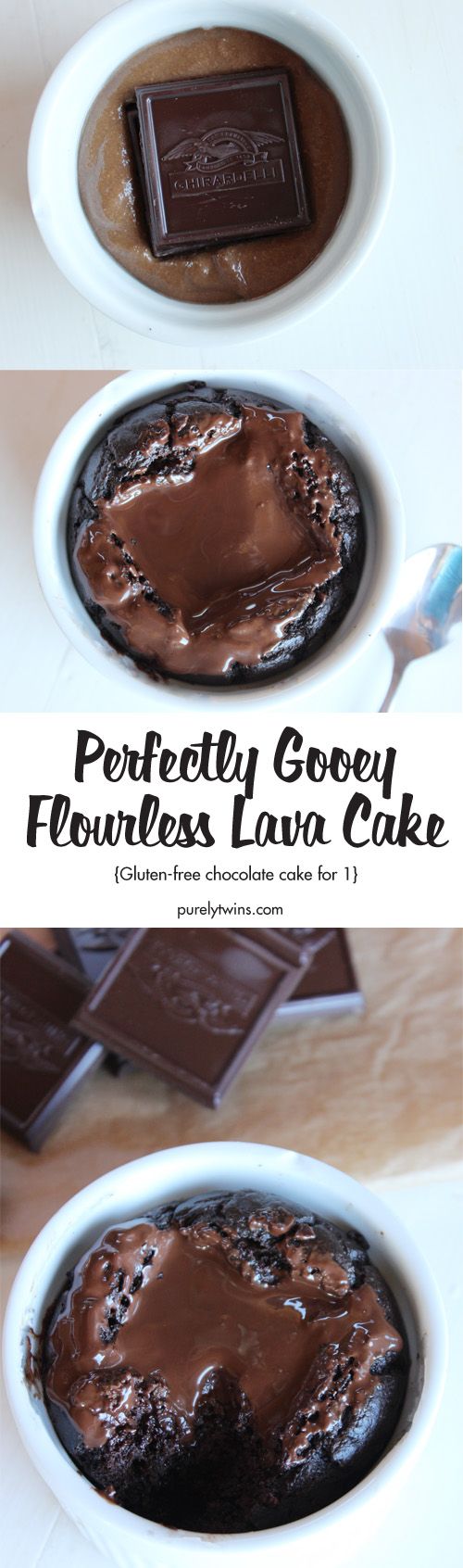 Flourless chocolate lava cake. Gluten-free. Grain-free. Serves 1