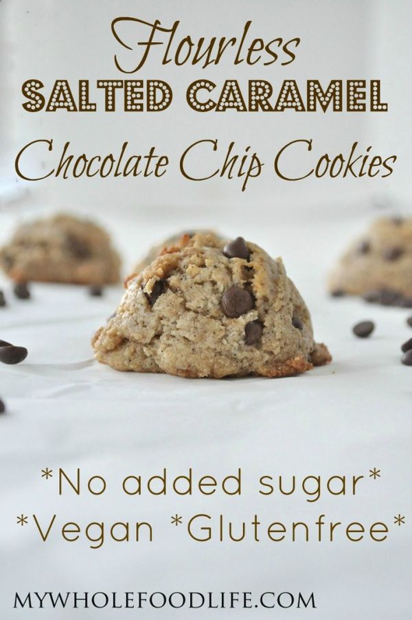 Flourless Salted Caramel Chocolate Chip Cookies