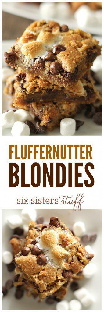 Fluffernutter Chocolate Chip Blondies