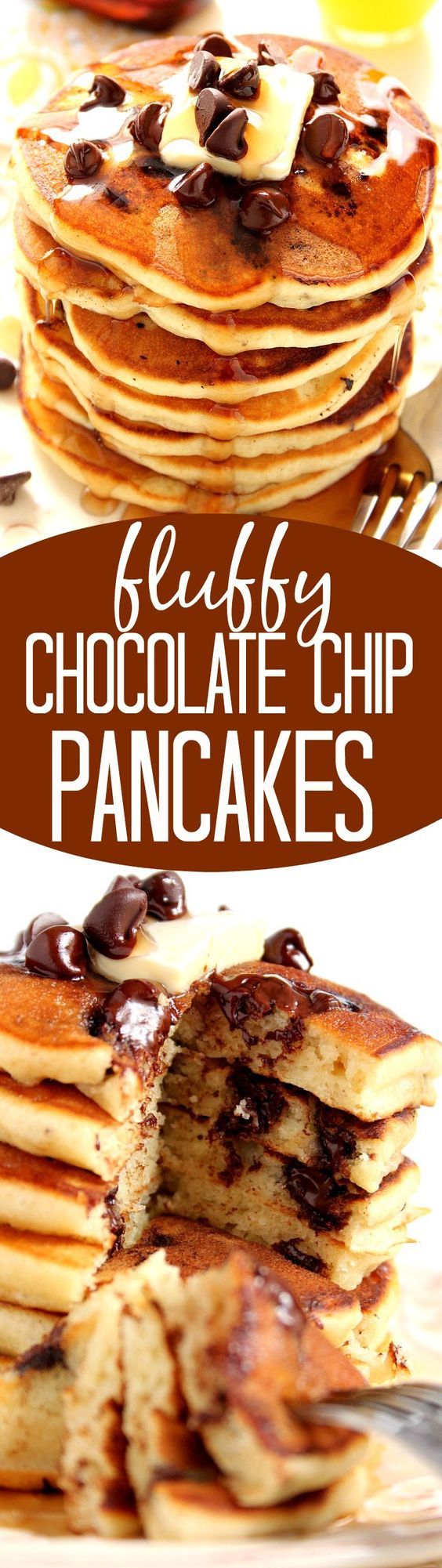 Fluffy Chocolate Chip Pancakes