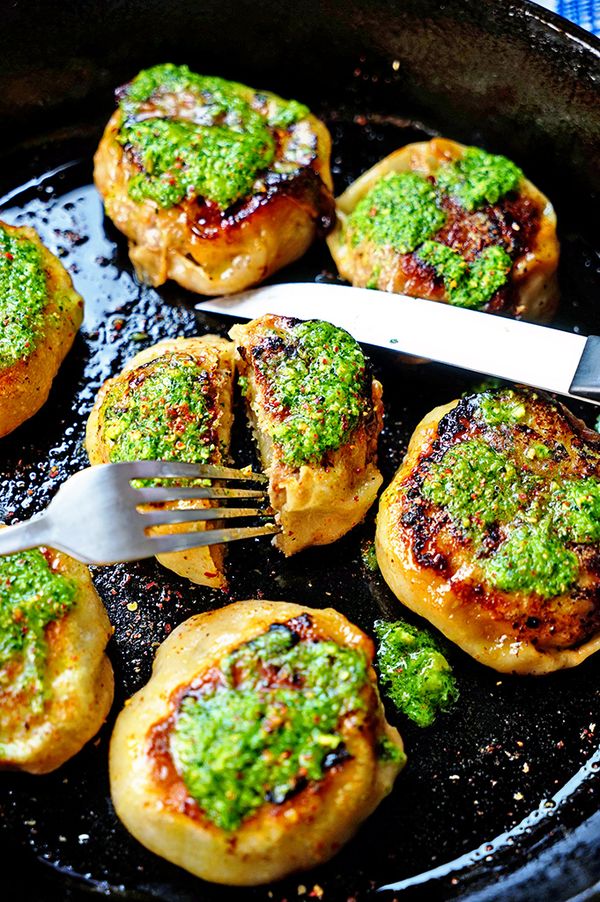 Forbidden City Chinese Meat Pies with Scallion Ginger Cilantro Butter