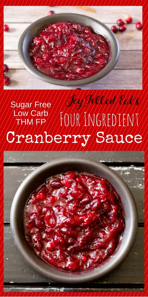 Four Ingredient Sugar Free Cranberry Sauce