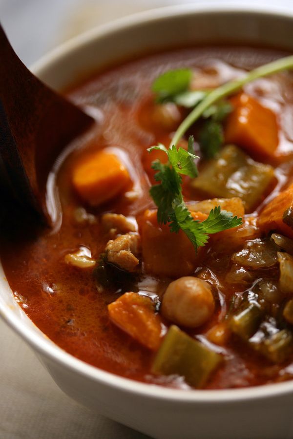 Fragrant Chicken Soup with Chickpeas and Vegetables