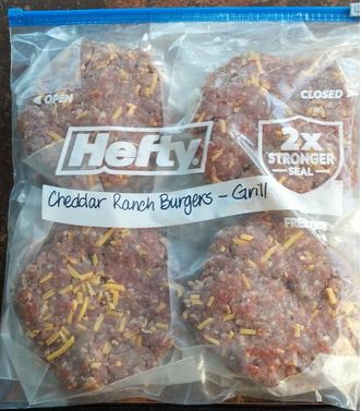 Freezer Meal: Cheddar Ranch Burger