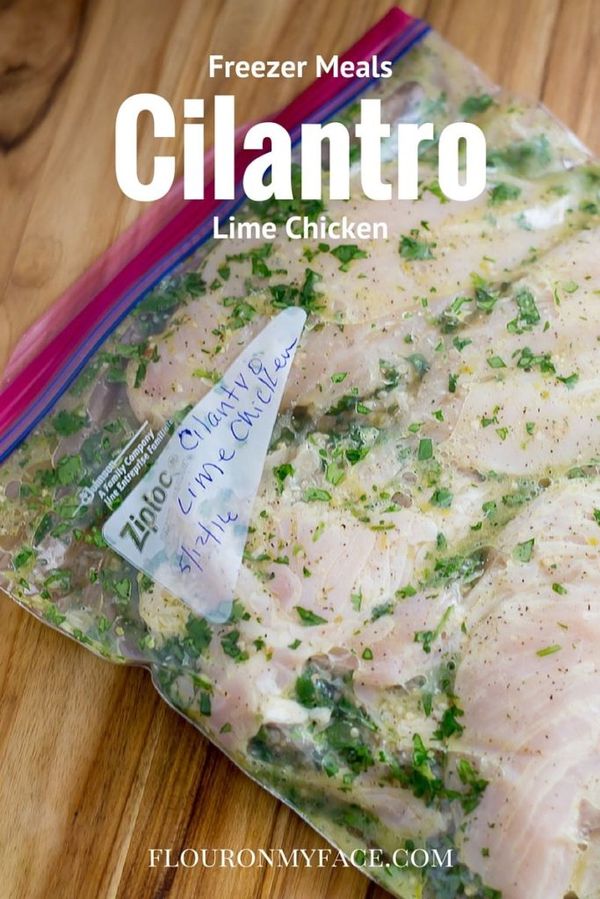 Freezer Meals Cilantro Lime Chicken