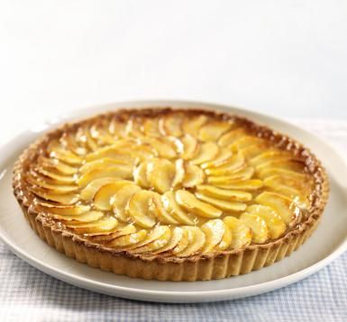 French Apple Tart with Pastry Cream and Apricot Glaze