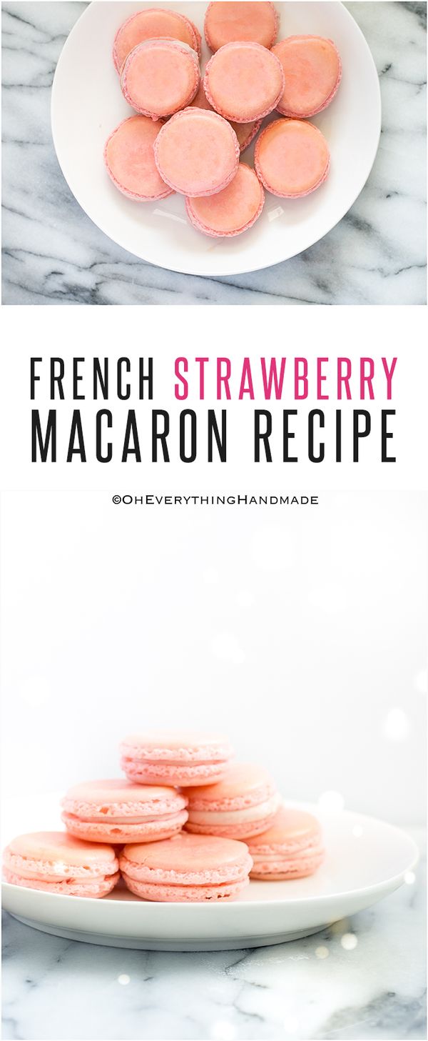 French Strawberry Macaron