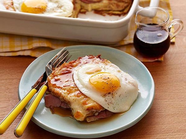 French Toast Croque Madame Casserole