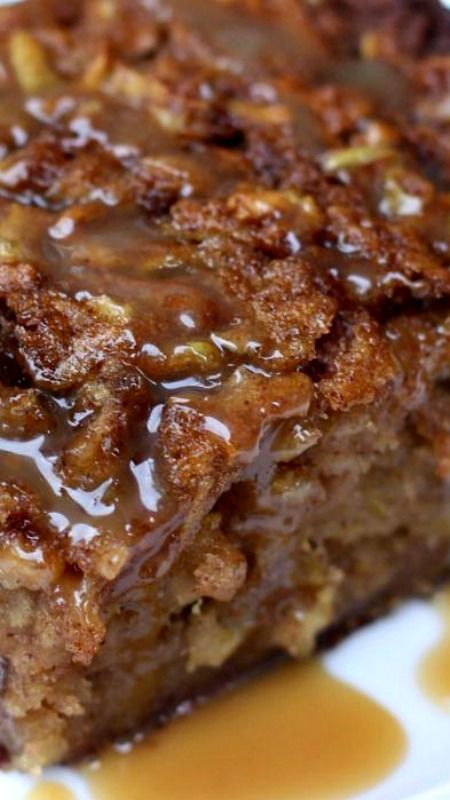 Fresh Apple Cake with Caramel Sauce