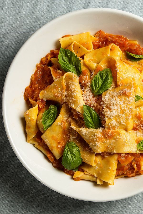 Fresh Pappardelle with Roasted Tomato Sauce