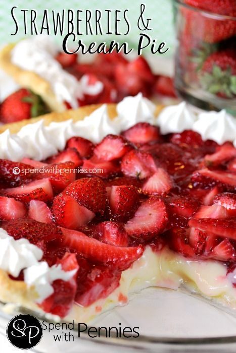 Fresh Strawberries & Cream Pie