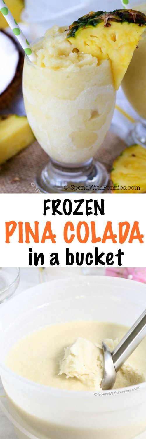 Frozen Pina Colada in a Bucket