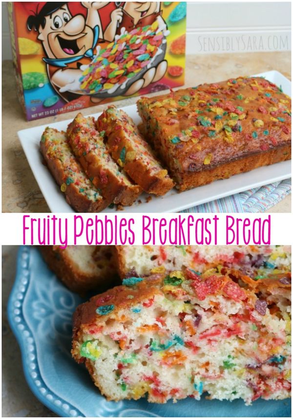 Fruity Pebbles Breakfast Bread [AD] #RealDelicious #CerealAnytime