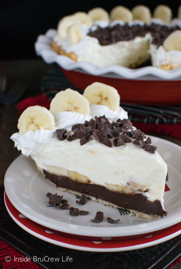 Fudge Bottom Banana Cream Pie