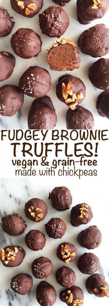 Fudgy Brownie Batter Truffles (made with chick peas!