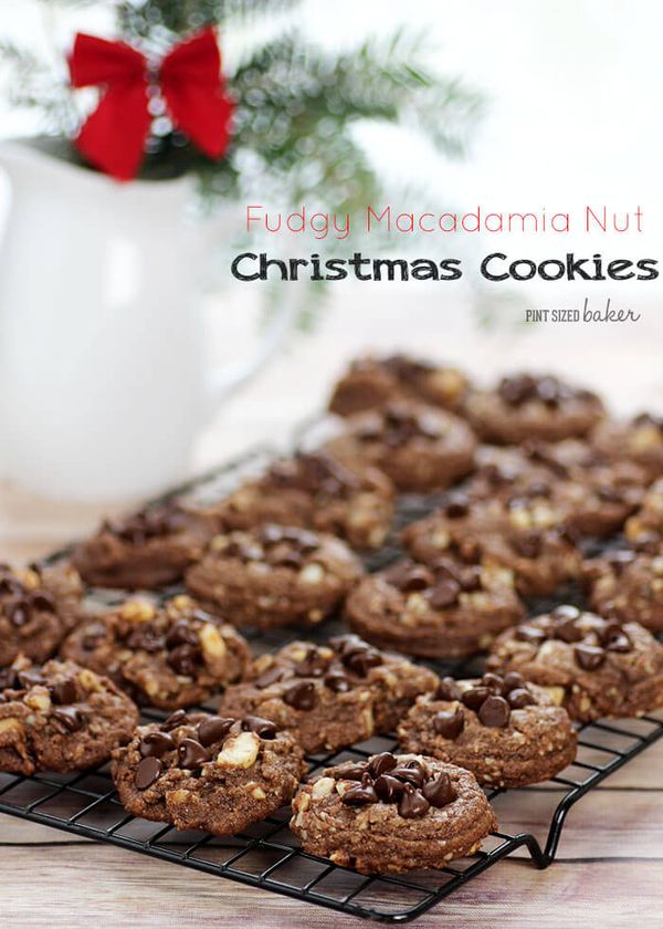 Fudgy Macadamia Nut Christmas Cookies