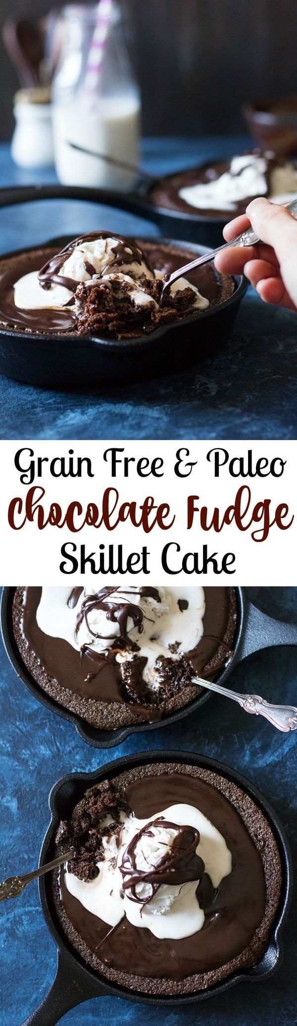 Fudgy Paleo Chocolate Skillet Cake