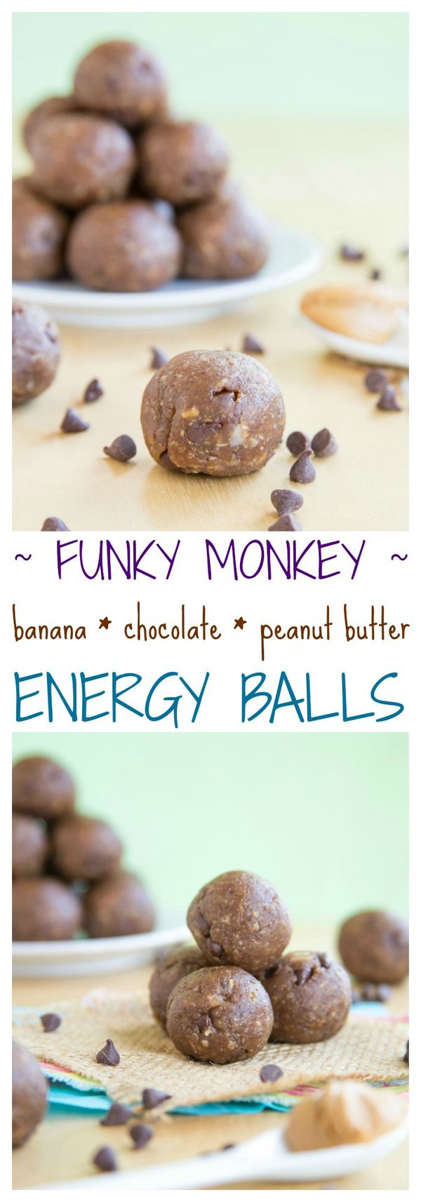 Funky Monkey Banana Chocolate Peanut Butter Energy Balls