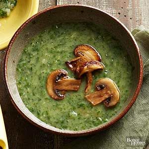 Garden Greens and Mushroom Soup