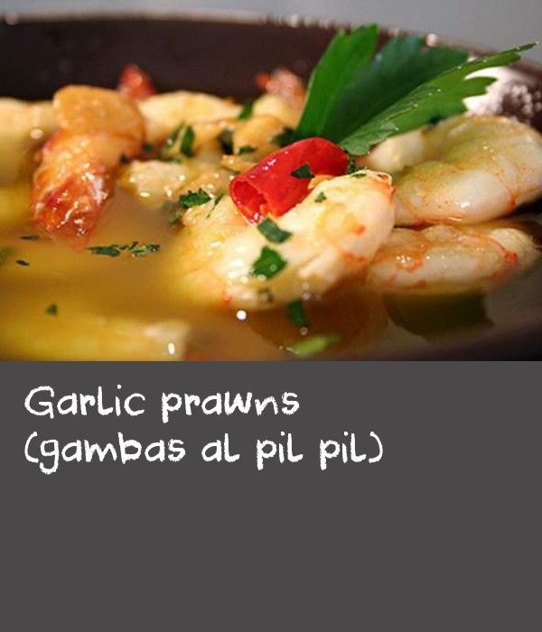 Garlic prawns (gambas al pil pil