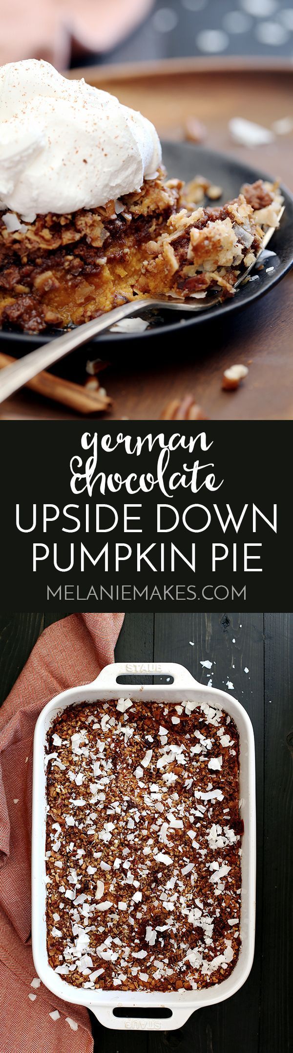 German Chocolate Upside Down Pumpkin Pie