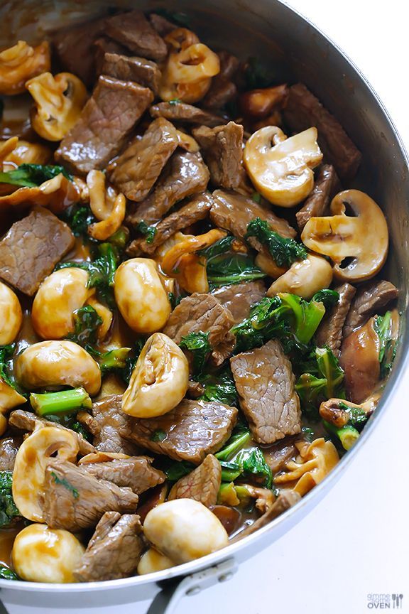 Ginger Beef, Mushroom & Kale