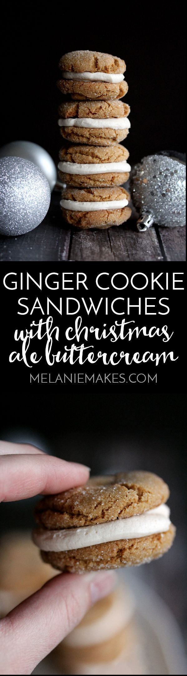 Ginger Cookie Sandwiches with Christmas Ale Buttercream